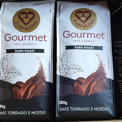3 Corações Café Torrado e Moído Gourmet Dark Roast 250g
