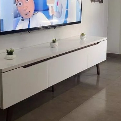 Rack para TV até 80 Polegadas Branco/Rustic