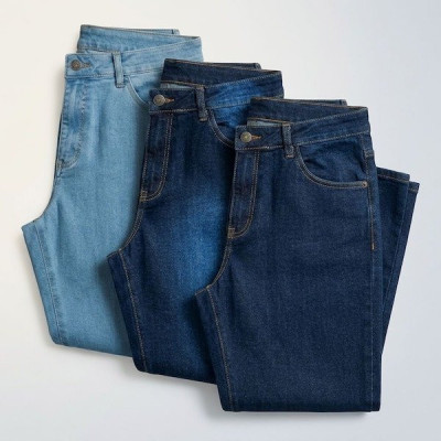Kit 3 Calças Jeans Masculina Reta