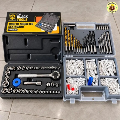 🧰 Jogo De Brocas Buchas E Bits Com 300 Pecas E Maleta Kit Chaves Catraca Reversivel 40 Pecas