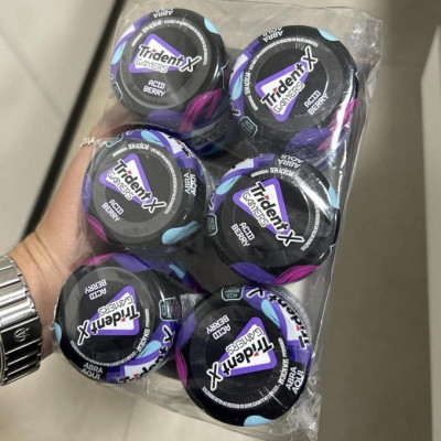 Chiclete Trident X Gamers Acid Berry - Caixa Com 6 Unid De 48,3g