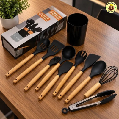 Promocao UtilKit com 12 Utensilios de Cozinha Silicone