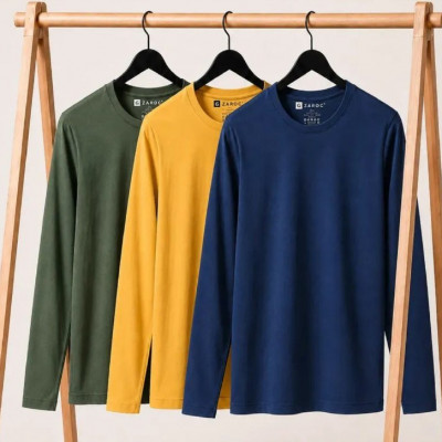 Kit 3 Camisetas Manga Longa Slim Algodão 30.1 Zaroc
