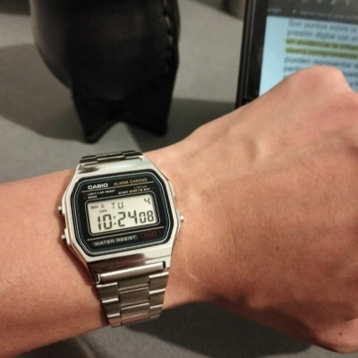 Relógio Casio A158WA-1DF Unissex Prata