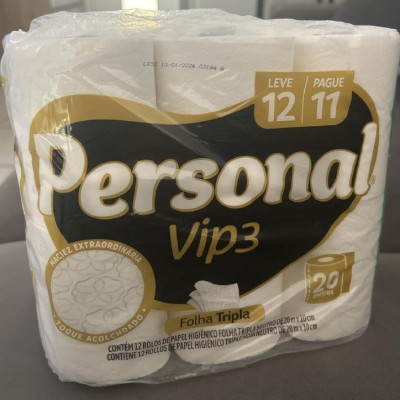 Personal Papel Higiênico Vip Folha Tripla com 12 Rolos 20m