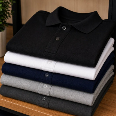 Kit 5 Camisas Gola Polo Masculina Slim Atacado