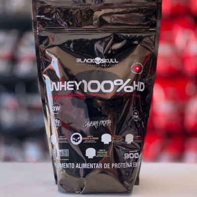 Whey 100% HD Black Skull 900g Sabor Chocolate