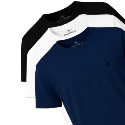 Kit 3 Camisetas Masculinas Polo Wear Sortido