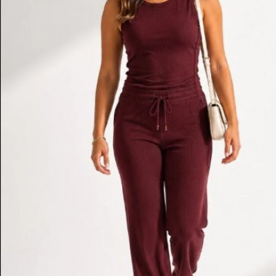 Kit Calça Wide Leg Pantalona + Regata Plus Feminino