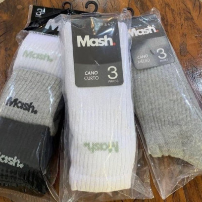 Kit 12 Pares Meias Cano Médio Mash