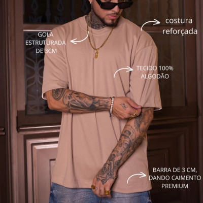 Camiseta Oversized Streetwear Masculina 100% Algodão