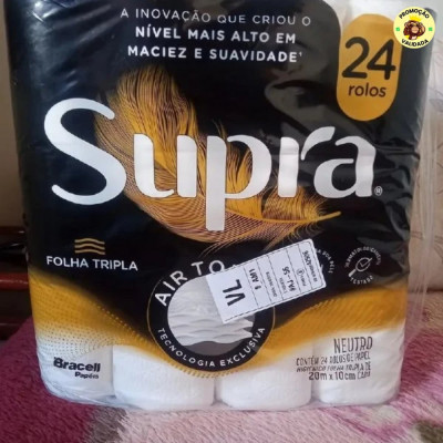Papel Higiênico Supra Folha Tripla 24 Rolos