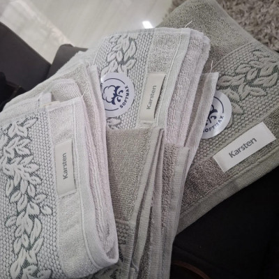 Jogo Toalhas 4 Pçs Fio Cardado 100% Algodão