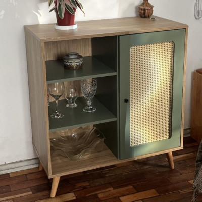 Mócel Artely Buffet Charlotte com 1 Porta Carvalho/Menta