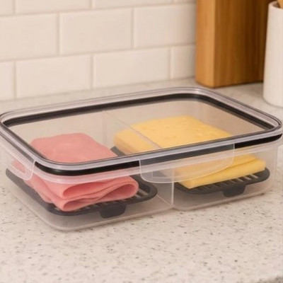 Porta Frios Duplo Preto para Presunto e Queijo