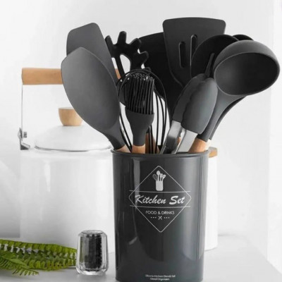 Jogo Com 12 Utensílios De Cozinha Silicone