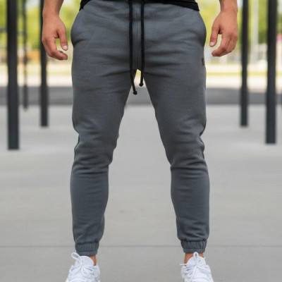 Calça Moletom Masculino Slim Jogger Cinza M