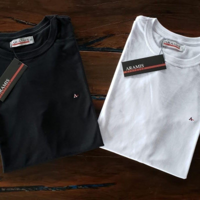 Kit Camisetas Aramis Basic Lisa Preta/Branca