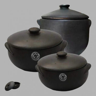 Kit 3 Panelas De Barro Capixaba