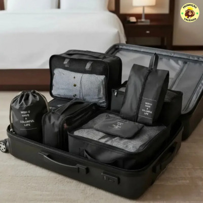 Organize Sua MALAKit com 7 Pecas Organizador De Mala Para Viagem