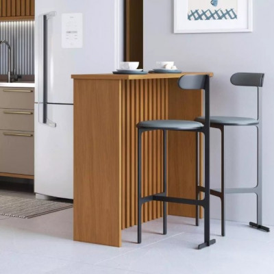 Bancada Ripada para Cozinha 128cm Freijó