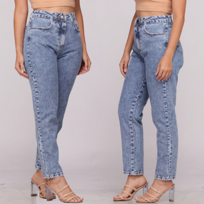 Calça Mom Jeans Cintura Alta Levanta Bumbum