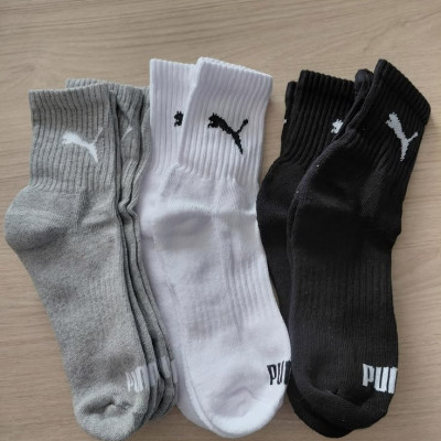 Kit 6 Pares Meias Puma Cano Alto Atoalhadas