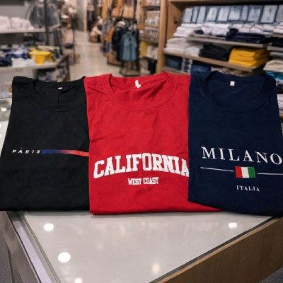Kit 3 Camisetas Algodão Milano Paris Califórnia