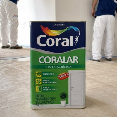 Látex Acrílica Tinta Coral Anti Mofo 18L Coralar Branco Fosco