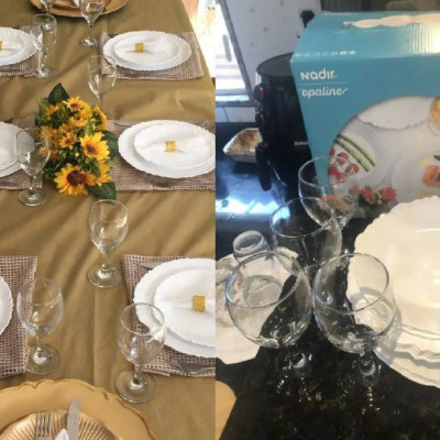 🍽️ Conjunto Jantar Nadir Opaline Branco 16 Peças
