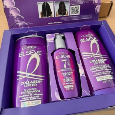 Kit L'Oréal Paris Elseve Collagen Lifter: Shampoo 400ml + Condicionador 400ml + Sérum 100ml