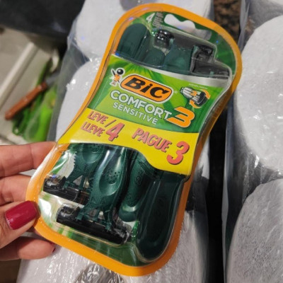 BIC Aparelho De Barbear Comfort 3 Advance Pele Sensível - 4 unidades