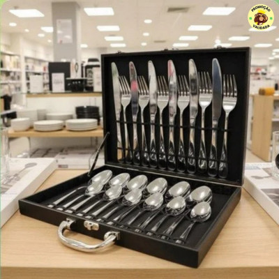 Kit 24 Faqueiro Prateado Luxo Premium
