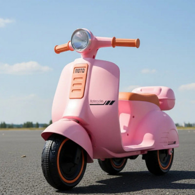 Mini Scooter Elétrica Frente Ré Rosa 6V