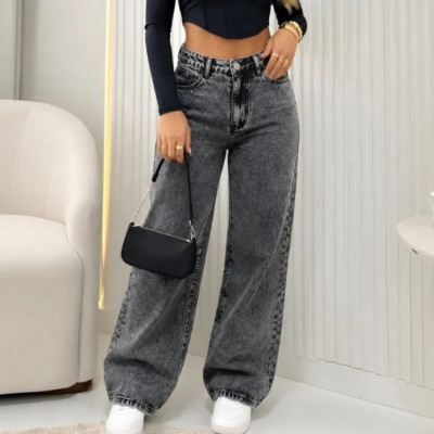 Calça Jeans Wide Leg Cintura Alta Pantalona (3 cores)