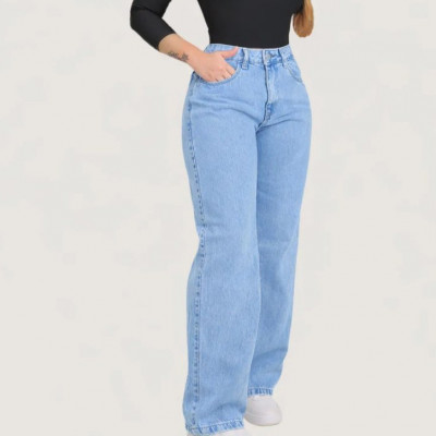 Calça Wide Leg Jeans Pantalona