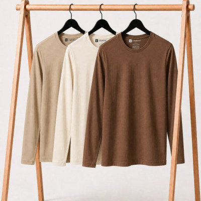Kit 3 Camisetas Masculinas Slim Algodão 30.1