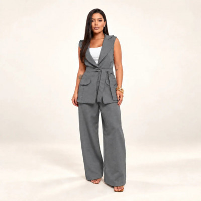 Conjunto Alfaiataria Boss Colete e Calça Pantalona