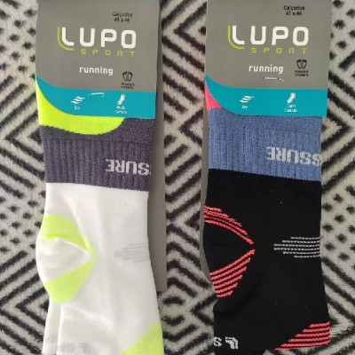 🧦 Kit 2 Meias Corrida Lupo Dry Fit Cano Médio