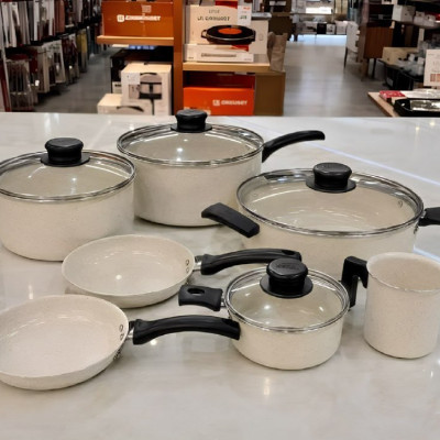 🍳 Conjunto de Panelas Bege Turim Tramontina 7 peças Antiaderentes