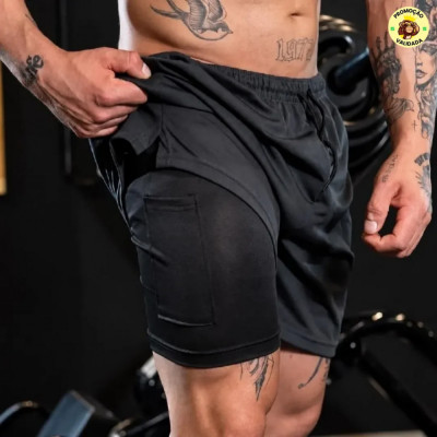 SHORT DUPLO PROS CORREDORES Kit com 3 Shorts 2 Em 1 Duplo