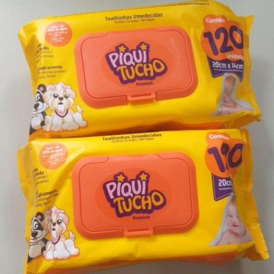 Piquitucho Premium com 120 Lenços Umedecidos