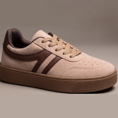 Tênis Feminino Casual Camurça com Listra Dupla