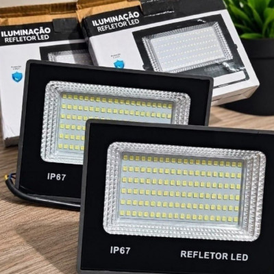 Kit 2 Refletores Super Led 400w Bivolt Prova D'água