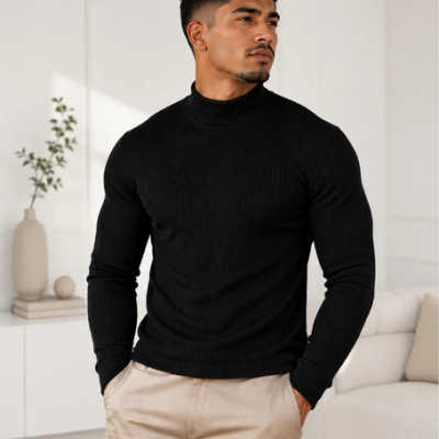 Kit 2 Blusa Inverno Canelada Gola Alta