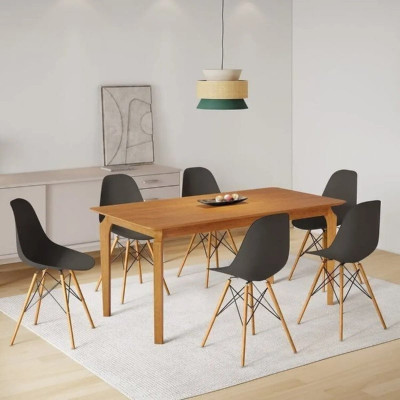 🪑 Conjunto Sala De Jantar Mesa Madeira Maciça Com 6 Cadeiras