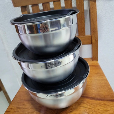 Electrolux Conjunto Tigelas Inox Tampa 3Unid