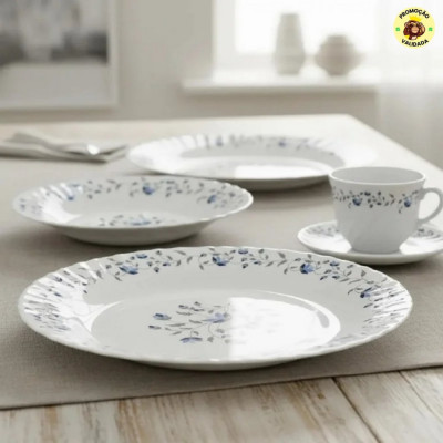 Aparelho De Jantar 20 Peças Vidro Opaline