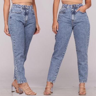Calça Mom Jeans Cintura Alta Levanta Bumbum
