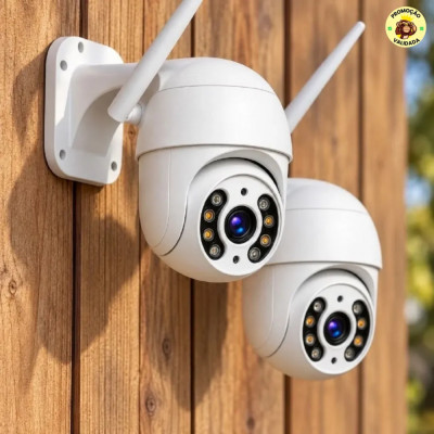 Kit com 2 Cameras de Seguranca IP Interna Externa WiFi iCSee Prova DAgua